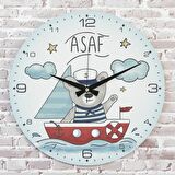 Kişiye Özel Çocuk Odası Hediyesi Ahşap Saat 33cm  KA02-1817