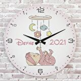Kişiye Özel Çocuk Odası Hediyesi Ahşap Saat 33cm  KA02-1825