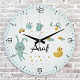 Kişiye Özel Çocuk Odası Hediyesi Ahşap Saat 33cm  KA02-1826