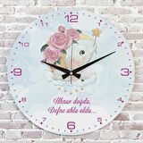 Kişiye Özel Çocuk Odası Hediyesi Ahşap Saat 33cm  KA02-1831