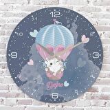 Kişiye Özel Çocuk Odası Hediyesi Ahşap Saat 33cm  KA02-1837