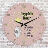 Kişiye Özel Çocuk Odası Hediyesi Ahşap Saat 33cm  KA02-1838