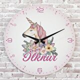 Kişiye Özel Çocuk Odası Hediyesi Ahşap Saat 33cm  KA02-1841