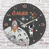 Kişiye Özel Çocuk Odası Hediyesi Ahşap Saat 33cm  KA02-1849