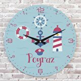 Kişiye Özel Çocuk Odası Hediyesi Ahşap Saat 33cm  KA02-1870