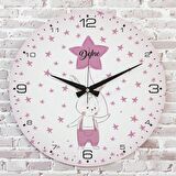 Kişiye Özel Çocuk Odası Hediyesi Ahşap Saat 33cm  KA02-1892