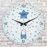 Kişiye Özel Çocuk Odası Hediyesi Ahşap Saat 33cm  KA02-1893
