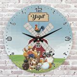 Kişiye Özel Çocuk Odası Hediyesi Ahşap Saat 33cm  KA02-1894