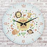 Kişiye Özel Çocuk Odası Hediyesi Ahşap Saat 33cm  KA02-1903
