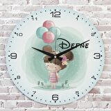 Kişiye Özel Çocuk Odası Hediyesi Ahşap Saat 33cm  KA02-1913