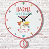 Harita Tapu Kadastro Hediye Sallanan Sarkaçlı Saat KA07-1160