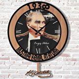 Kişiye Özel Atatürk Tasarımlı Hediye Sallanan Sarkaçlı Saat KA07-1294