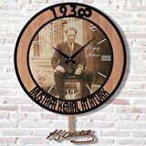 Kişiye Özel Atatürk Tasarımlı Hediye Sallanan Sarkaçlı Saat KA07-1305