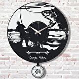 Kişiye Özel Balıkçı Tasarımlı Hediye Sallanan Sarkaçlı Saat KA07-1314