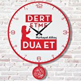 Kişiye Özel Dert etme, Dua et Tasarımlı Hediye Sallanan Sarkaçlı Saat KA07-1438