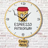 Kişiye Özel Espresso Patronum Hediye Sallanan Sarkaçlı Saat KA07-1467