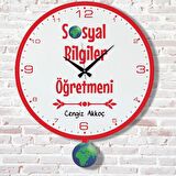 Sosyal Bilgiler Öğretmenine Hediye Sallanan Sarkaçlı Saat KA07-1819