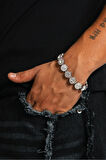12mm Iced Out Round Tennis Chain Erkek Bileklik KA1380GM