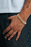 14mm Iced Out Crown Cuban Chain Erkek Bileklik KA1382AL