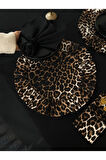 Leopard Keten Fırfırlı Yuvarlak Supla 4LÜ