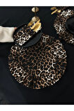 Leopard Keten Fırfırlı Yuvarlak Supla 6LI
