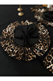 Leopard Keten Fırfırlı Yuvarlak Supla 6LI