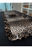 Leopard Keten Dikdörtgen Fırfırlı Runner 50CM X 150CM