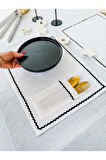 Shine White Dikdörtgen Cepli Dantelli Amerikan Servis / Supla 2Lİ