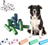 4'lü Evcil Hayvanlar İçin Pati Desenli Kedi Köpek Kaka Poşeti