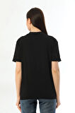Kallima Siyah Dik Yaka Rahat Kalıp %100 Pamuk T-shirt