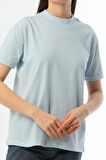 Kallima Açık Mavi Dik Yaka Rahat Kalıp %100 Pamuk T-shirt