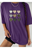 MALKOÇBEY KALP BASKILI OVERSİZE UNİSEX BASİC T-ŞHİRT
