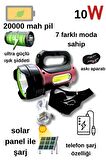 10w Uzun Menzilli Solar Panelli Powerbank Usb Çıkış S.o.s Lu Ultra Güçlü Ledli Şarjlı Feneri