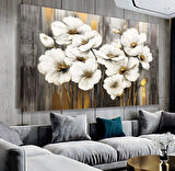 Beyaz Çiçekler Kanvas Tablo