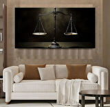 Adalet Terazisi Panoramik Kanvas Tablo
