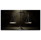 Adalet Terazisi Panoramik Kanvas Tablo