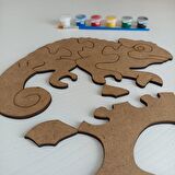 🌈 Zihinsel Gelişim Harikası: 9 Parça Bukalemun Puzzle ve Akrilik Boya Seti - Çocuklar İçin Eğlenceli Öğrenme Deneyimi! 🚀