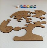 🌈 Zihinsel Gelişim Harikası: 9 Parça Bukalemun Puzzle ve Akrilik Boya Seti - Çocuklar İçin Eğlenceli Öğrenme Deneyimi! 🚀