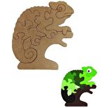 🌈 Zihinsel Gelişim Harikası: 9 Parça Bukalemun Puzzle ve Akrilik Boya Seti - Çocuklar İçin Eğlenceli Öğrenme Deneyimi! 🚀