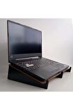 Ahşap MDF Demonte 15.6 inç Laptop Standı - Siyah Ayaklı