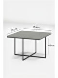 Gümüş Ayak Beyaz Parlak 10mm Glossmax Mdf Membran Orta Sehpa