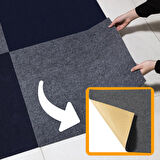 Beylini Kendinden Yapışkanlı Halıfleks Keçe Kaymaz Ev Tekne Ofis Yat Denizlicik Marina Kolay Uygulanabilir Yapışkanlı Karo Halı Antrasit 40X40 cm