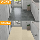 Beylini Kendinden Yapışkanlı Halıfleks Keçe Kaymaz Ev Tekne Ofis Yat Denizlicik Marina Kolay Uygulanabilir Yapışkanlı Karo Halı Krem 40X40 cm