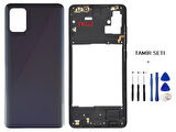 Samsung Galaxy A51  - SM-A515F FULL Kasa Arka Kapak Takım SİYAH - TAMİR SETİ