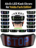 Akıllı LED Kask Ekranı Uygulama Kontrollü, Şarjlı, Tüm Kasklara Uyumlu Trafikte Görünürlük Sağlayan