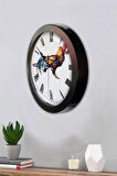 Hediyelik 36 Cm Siyah Metal Horoz Duvar Saati