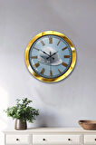 Hediyelik 36 Cm Gold Metal Inşaat Duvar Saati
