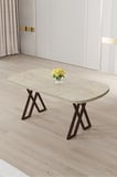 Kaye Serisi Mdf 90x168 Traverten Mutfak Masası Takımı 4 Cappucino Sandalye