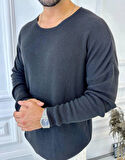 Kazak Oversize Örme Natural Pamuk Tüylenmeyen Kazak Salaş Tarz Triko Sweatshirt