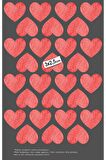 Kırmızı Kalpler Temalı Bilgisayar Çocuk Odası Priz Dolap Kapı Duvar Ayna Cam için Eğlenceli Sticker